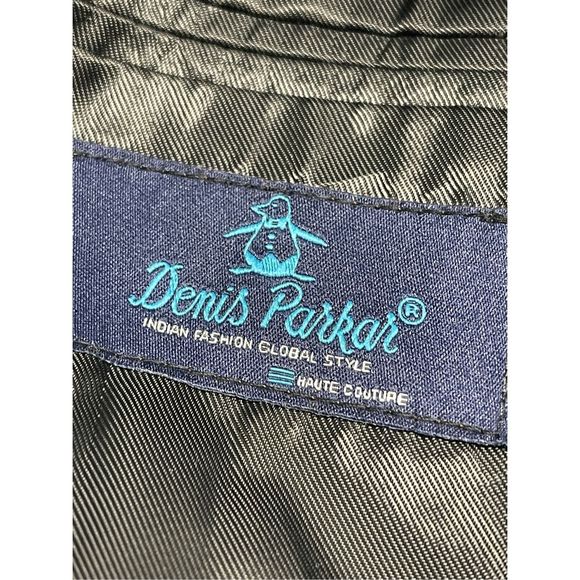 Denis Parker Waistcoat Vest Men 38 Black Gray Suit Vest Formal Silk Velvet - Picture 3 of 11